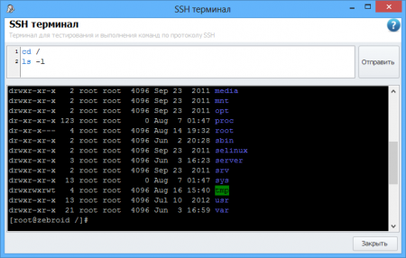 SSH terminal window